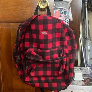 Dickies red plaid backpack